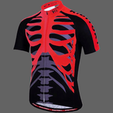 T-shirt cyclisme squelette - Rouge / 3XL - Maillot velo