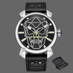 Montre skull design - Argent Noir - montre