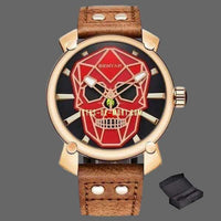 Montre skull design - Or rouge - montre