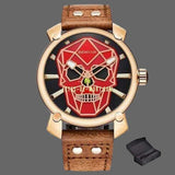 Montre skull design - Or rouge - montre