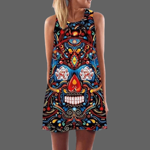 Robe tête de mort mexicaine femme outlet