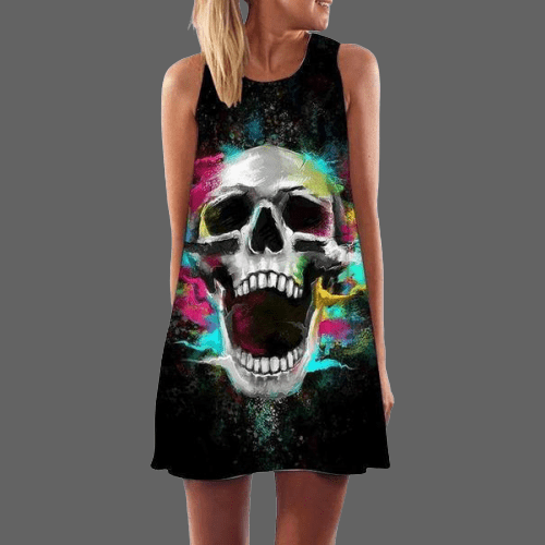 Robe avec tete deals de mort mexicaine