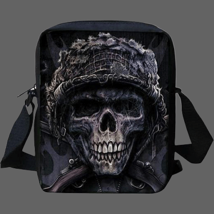 Sac besace Tête de mort soldat - Sac