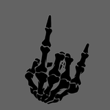 Sticker signe des cornes 12.8*17.7CM - Noir - Sticker