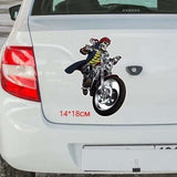 Sticker tete de mort biker 14*18cm - Sticker