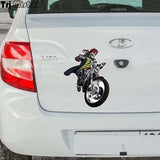 Sticker tete de mort biker 14*18cm - Sticker