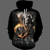 Sweat biker roue en feu - L - Sweat