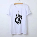 T-shirt doigt d’honneur pour femme - Blanc / S - T-shirt