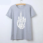 T-shirt doigt d’honneur pour femme - Gris / blanc / S - 