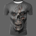 T-shirt effet 3D Tête de mort - 4XL - T-shirt