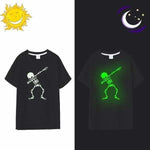 T-shirt fluorescent dab squelette - Noir / L - T-shirt