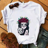 T-shirt jour des mort mexicain - Blanc / XS - T-shirt