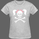 T-shirt tete de mort à couettes - Gris / L - T-shirt