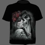 T-shirt tête de mort amoureuse - S - T-shirt