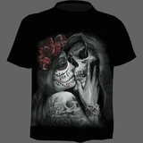 T-shirt tête de mort amoureuse - S - T-shirt