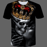 T-shirt tête de mort amoureux homme - Noir / XS - T-shirt
