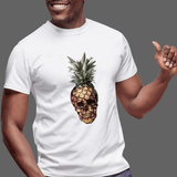 T-shirt tête de mort ananas - Blanc / XL - T-shirt