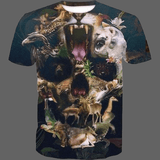 T-shirt tête de mort animaux - L - T-shirt