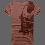 T-shirt Tête de mort artistique - Rouge / S - T-shirt