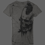 T-shirt Tête de mort artistique - Gris foncé / S - T-shirt