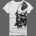 T-shirt Tête de mort artistique - Blanc / S - T-shirt