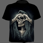 T-shirt Tête de mort coeur - S - T-shirt