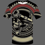 T-shirt Tête de mort profil biker - S - T-shirt