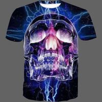 T-shirt tête de mort psychédélique - L - T-shirt