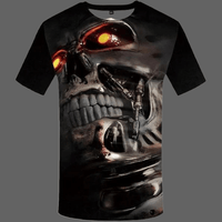T-shirt tête de mort Terminator en gros plan - XS - T-shirt