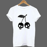 T-shirt Têtes de mort cerises - Blanc / S - T-shirt