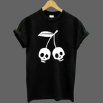 T-shirt Têtes de mort cerises - Noir / S - T-shirt