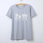 T-shirt têtes de mort qui dansent - Gris Blanc / S - T-shirt