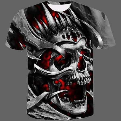 T-shirt Tête de mort qui hurle - Noir / S - T-shirt