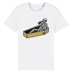 T-shirt homme squelette dans un cercueil - Blanc / XS - 