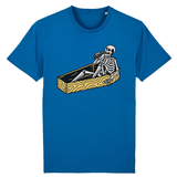 T-shirt homme squelette dans un cercueil - Bleu / XS - 