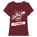 T-shirt Fuck Coronavirus Femme - Bordeaux / XS - T-shirt
