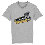 T-shirt homme squelette dans un cercueil - Gris / XS - 