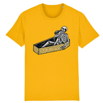 T-shirt homme squelette dans un cercueil - Jaune / XS - 