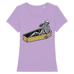 T-shirt squelette dans un cercueil pour femme - Lavande / XS