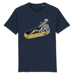 T-shirt homme squelette dans un cercueil - Marine / XS - 