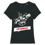 T-shirt Fuck Coronavirus Femme - Noir / XS - T-shirt