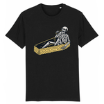 T-shirt homme squelette dans un cercueil - Noir / XS - 