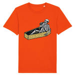 T-shirt homme squelette dans un cercueil - Orange / XS - 