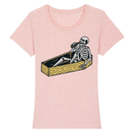 T-shirt squelette dans un cercueil pour femme - Rose / XS - 