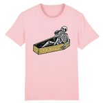 T-shirt homme squelette dans un cercueil - Rose / XS - 